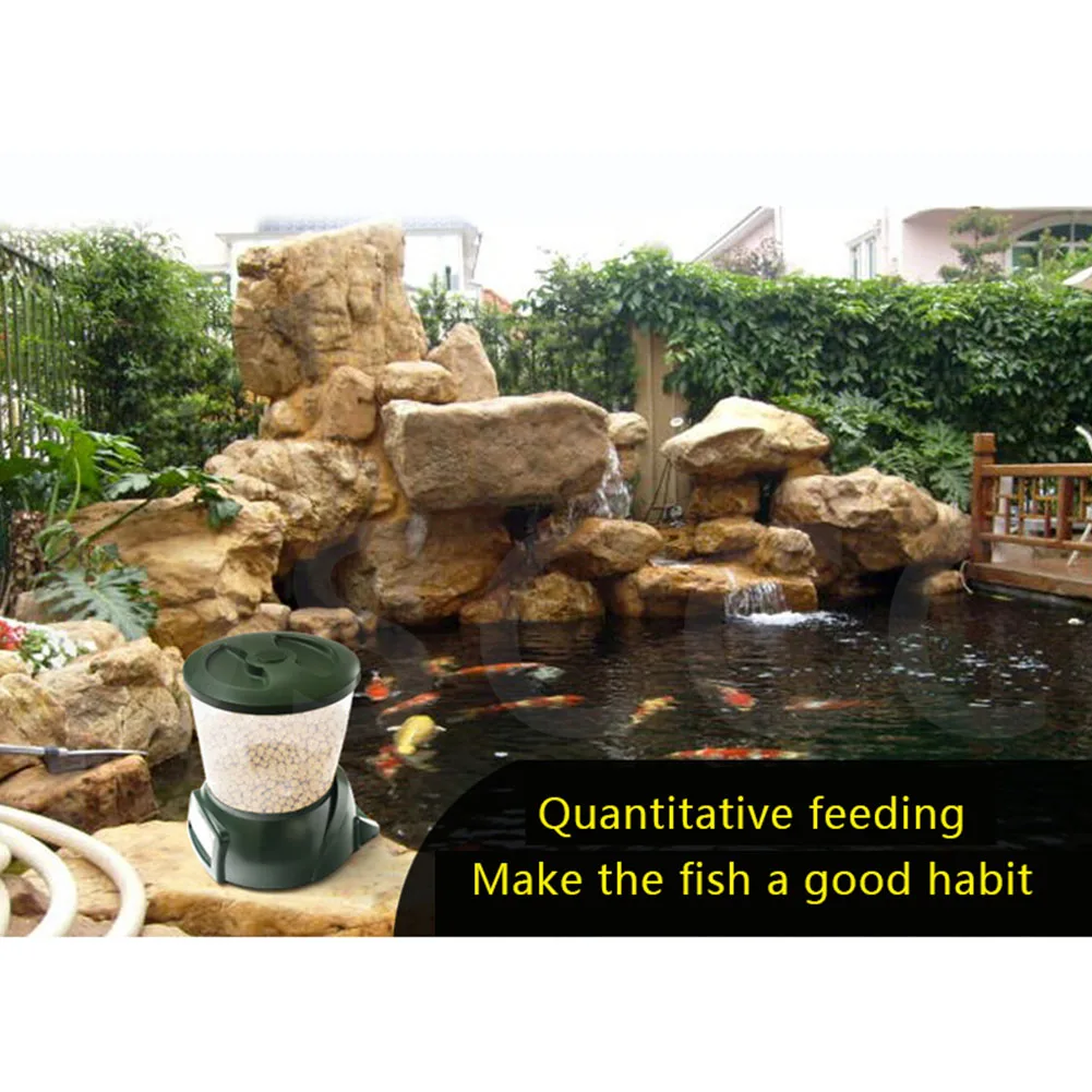 Automatic Pond Fish Feeder Fish Food Dispenser Digital Aquarium Timer Feeder With LCD