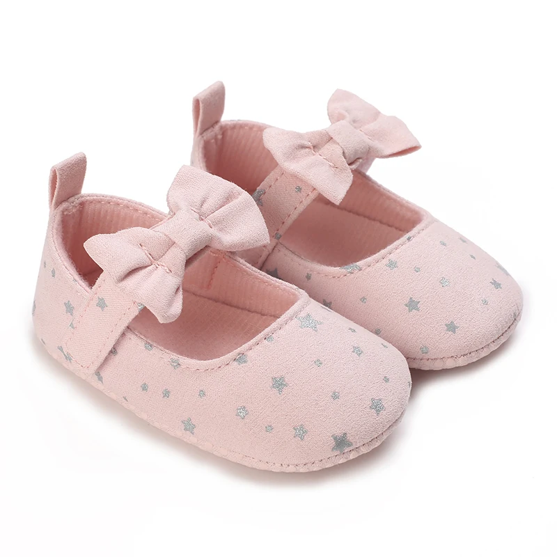Princess Shoes for Newborn Toddlers 0-18M Lovely Pink Spring Autumn Style Bow Detail Solid Color Baby Casual Shoes ﻿