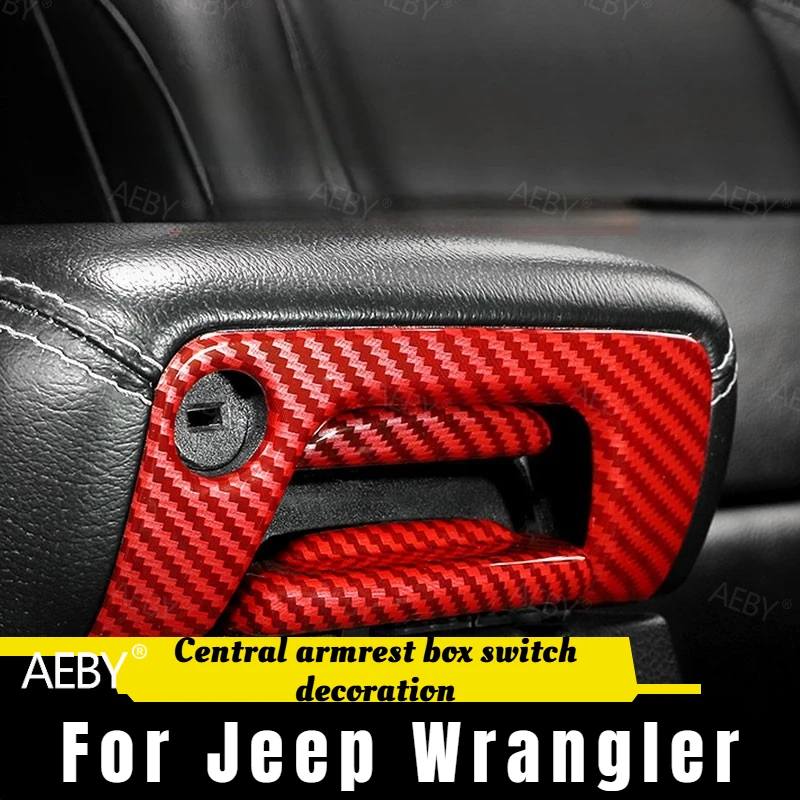 

For Jeep Wrangler 2018-2021 Keyhole switch panel decorative cover,Center armrest box switch decoration,Car accessories