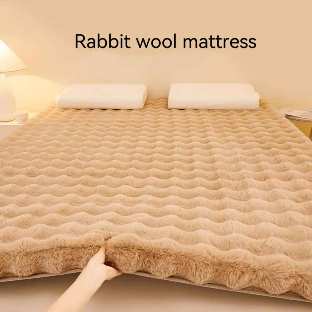 Winter Warm Plush Mattress Sleeping Pad Thicken Mat Double Tatami Mattress Topper Bedding Breathable Mattress Bedroom Cushion