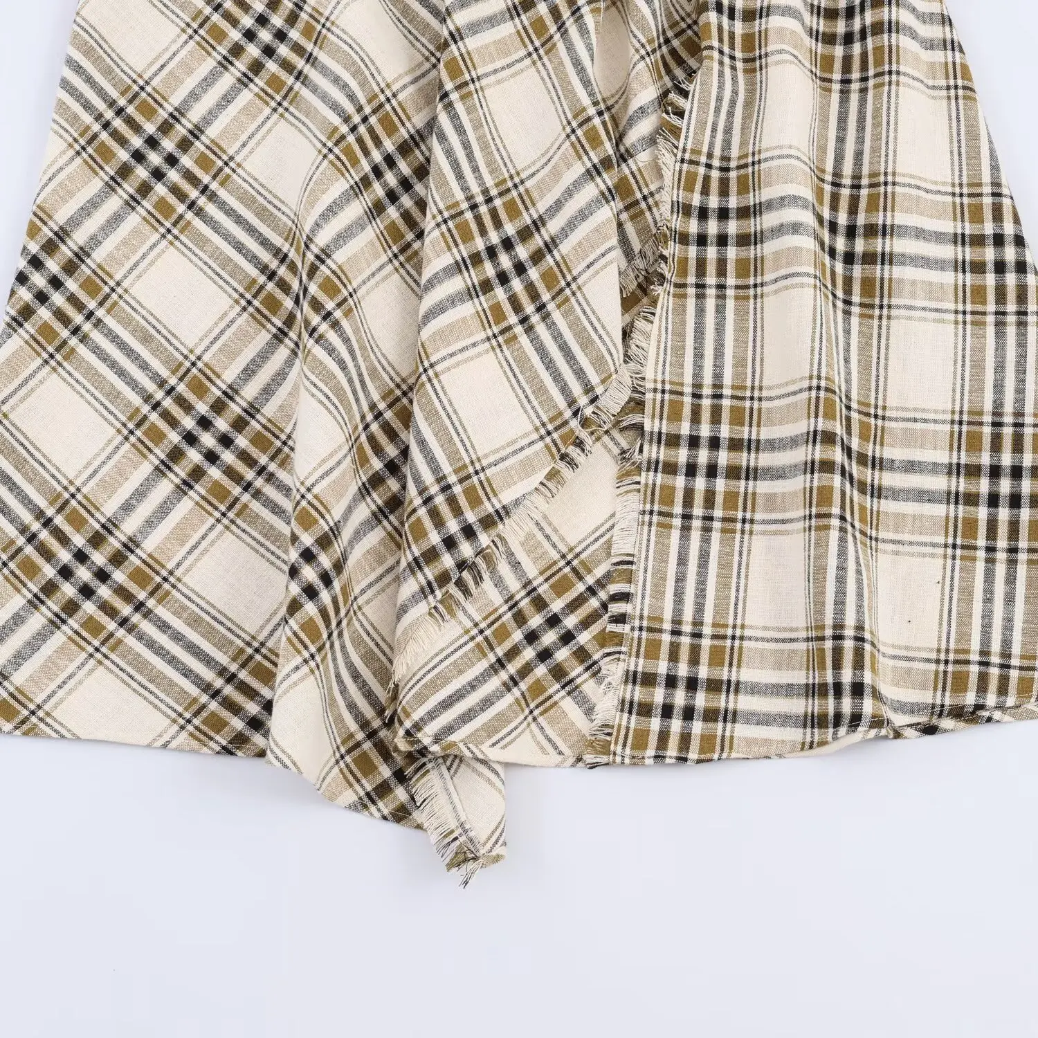 KONDALA Eleganter Lässiger Karierter Midirock für Damen, Trendiger Asymmetrischer Saum Rock, Neu 2026 Frühling Sommer Mode Damenrock – Detail 8