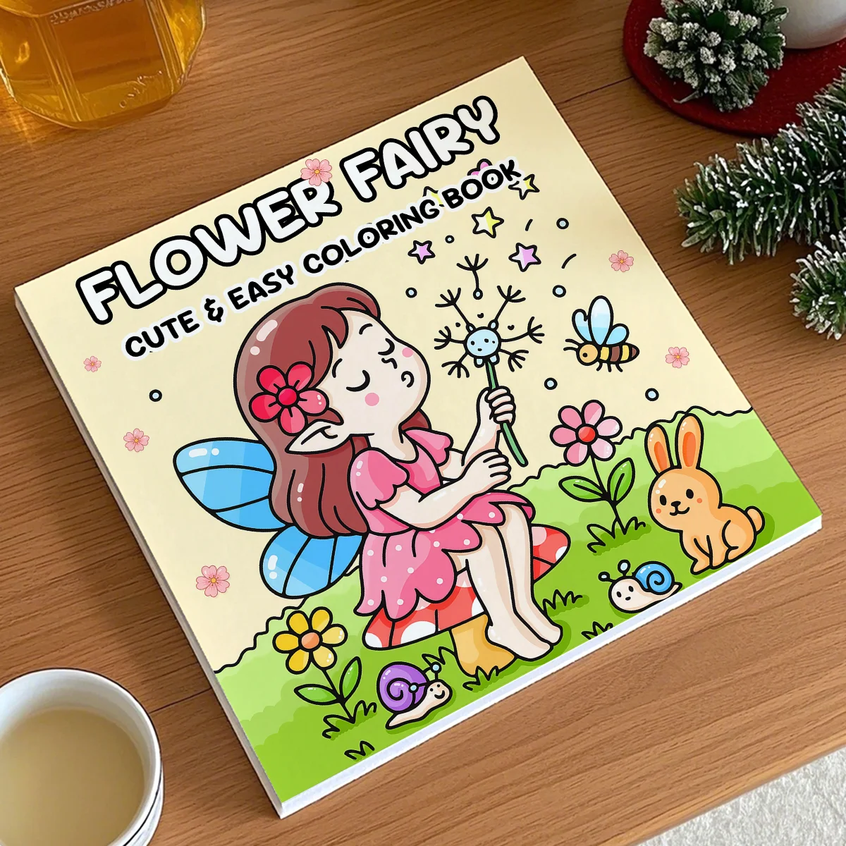 FLOWER FAIRY Cute & easy Patterns Coloring Book for Adults Children Cute Drawing Book Perfect Gift for Party and Birthday