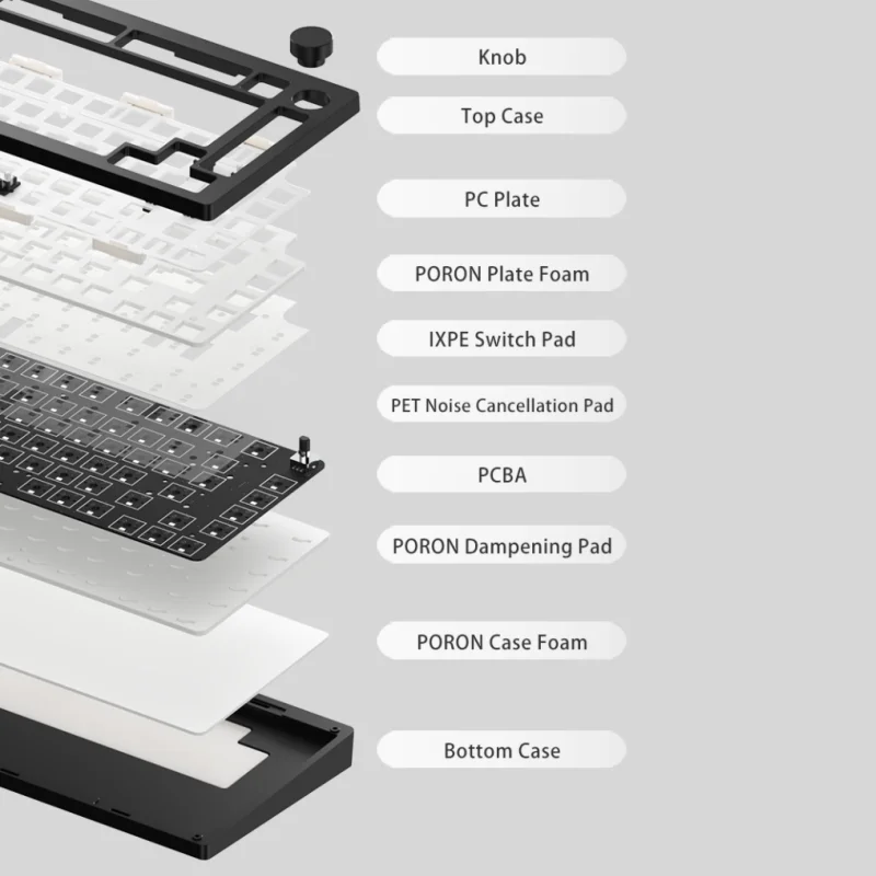 Imagem -03 - Akko Monsgeek M1w v3 sp Teclado Mecânico para Jogos Kit Barebone Suporte Via 75 Pinos Hot Swap Rgb Junta Montagem Caixa de Alumínio