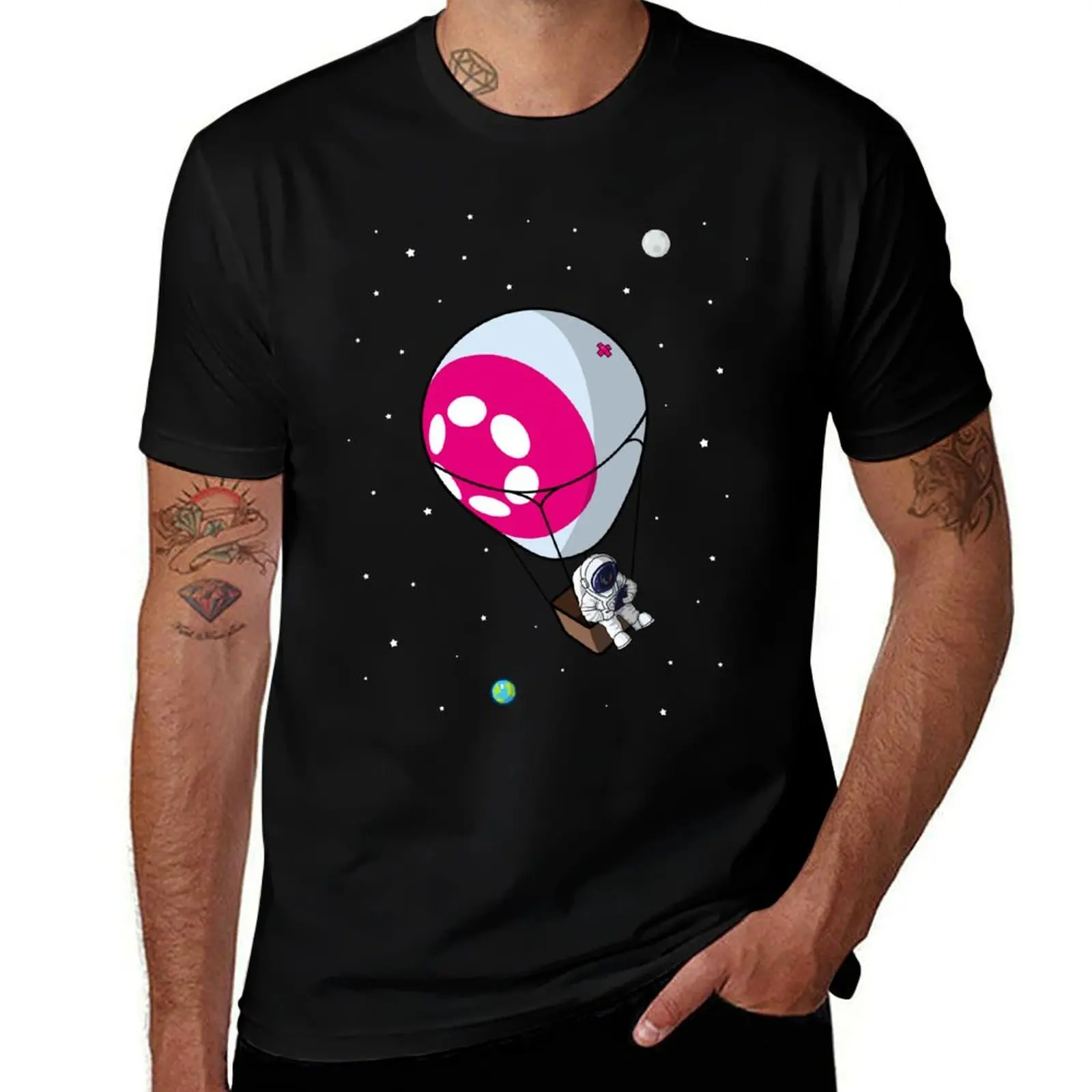 Polkadot DOT to the moon T-Shirt t shirt man plain t shirts for man slim fit man t shirt graphic T-shirt