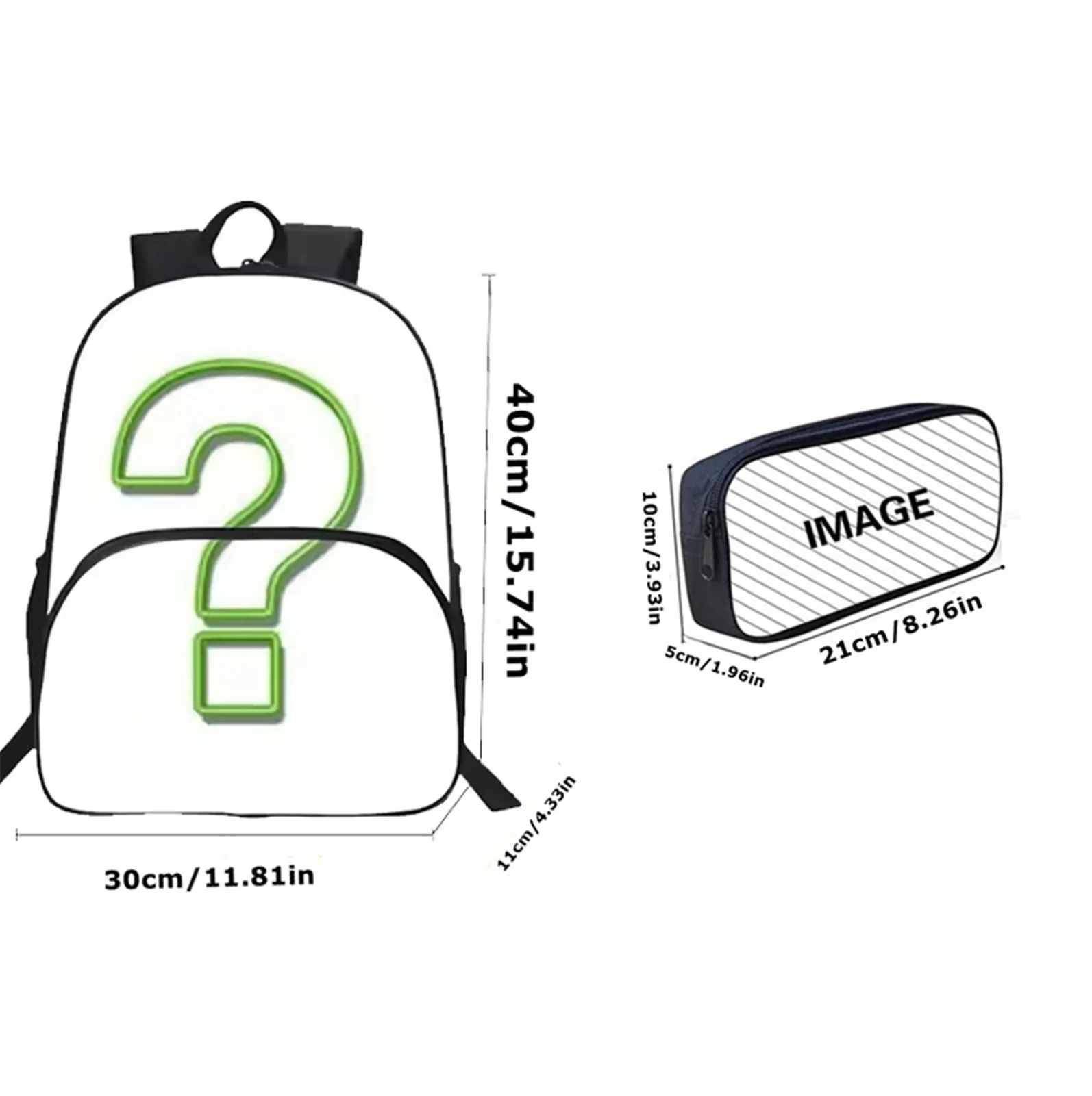 Mochila moderna Poke_mon para crianças elementares 2 em 1, conjunto de mochila com bolso frontal e caixa de lápis para escola