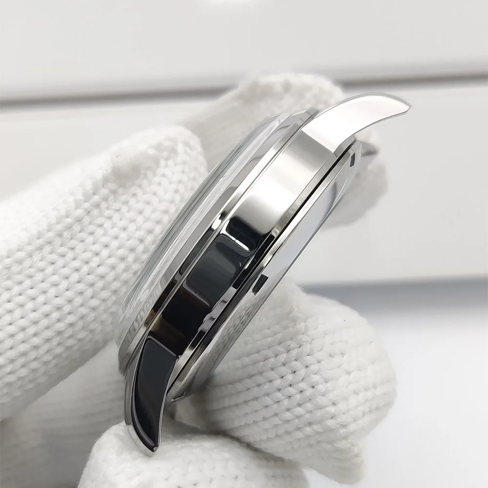 Casing jam koktail 40mm, cermin gelembung baja tahan karat untuk mesin jam NH35/36/NH4R/NH38