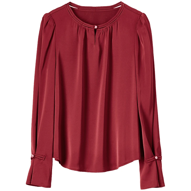 SENTUBILA Chinese Style Shirts & Blouses Women 2025 Spring Autumn Loose Fit Long Flare Sleeve Tops Ladies Clothes 143V55637