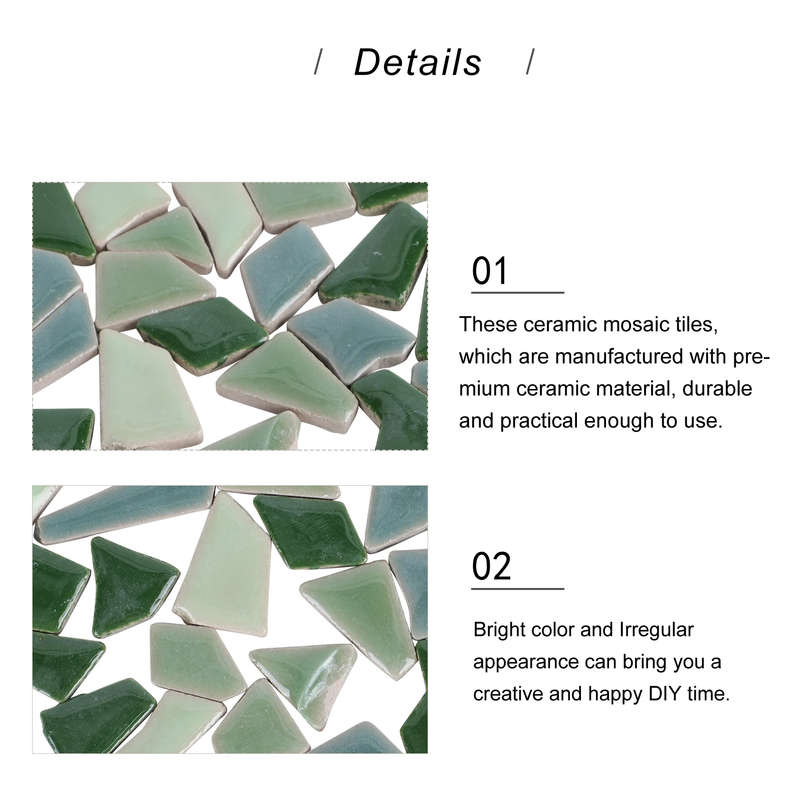 

500G Mosaic Irregular Ceramic Tile Assortment DIY Craft Glazed Small Tiles Creative Handmade Decoration Ceramic Tile