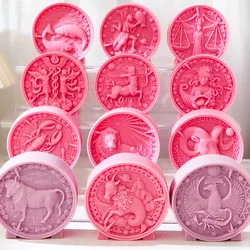 12 Constellation Relief Aromatherapy Candle Silicone Mold Valentine's Day Gift Constellation Mousse Cake Silicone Baking Mold