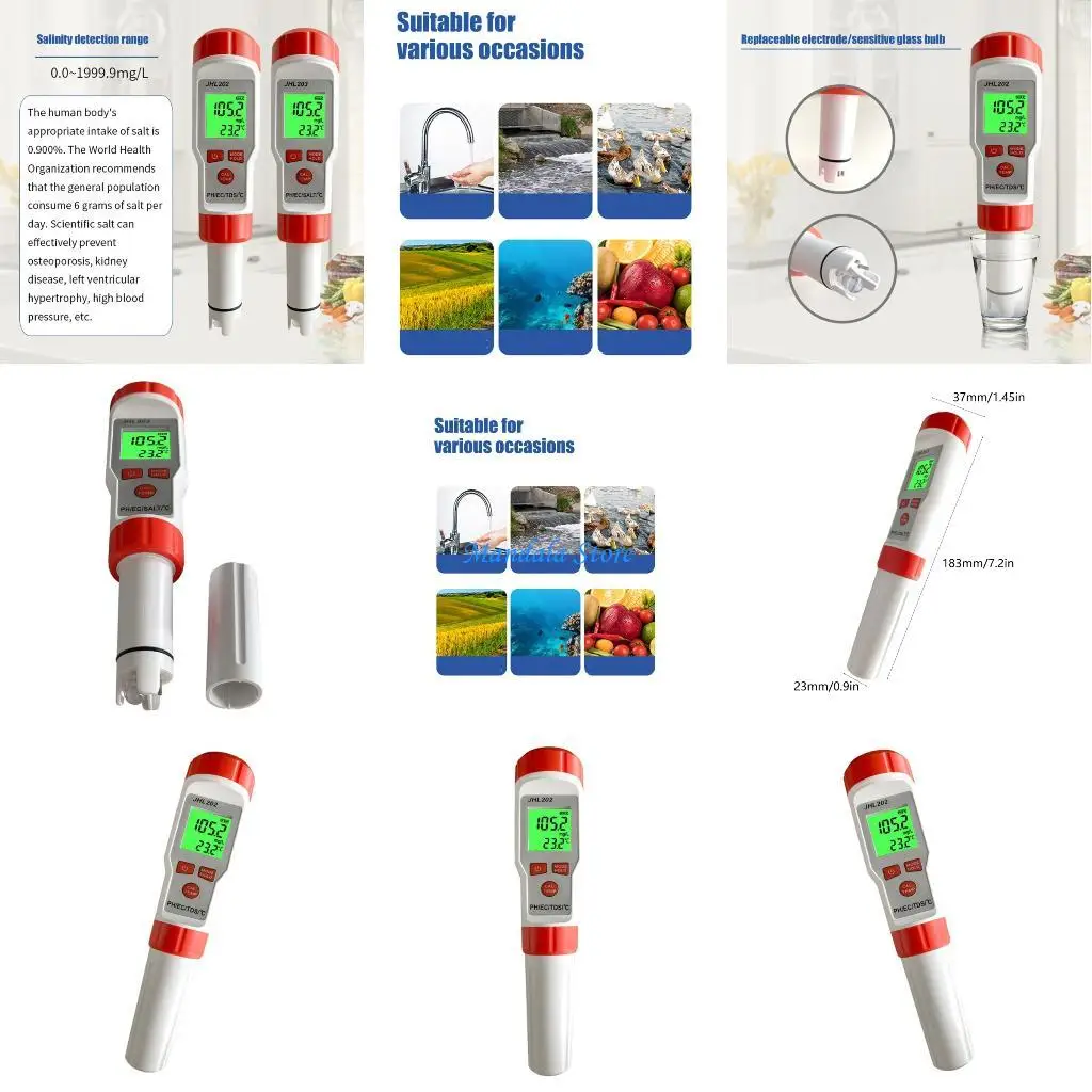 

U2JC Multifunctional Digital Water Analysis Meter Tool ORP Detection With LCD Display Easy to Read Screen Portable Design