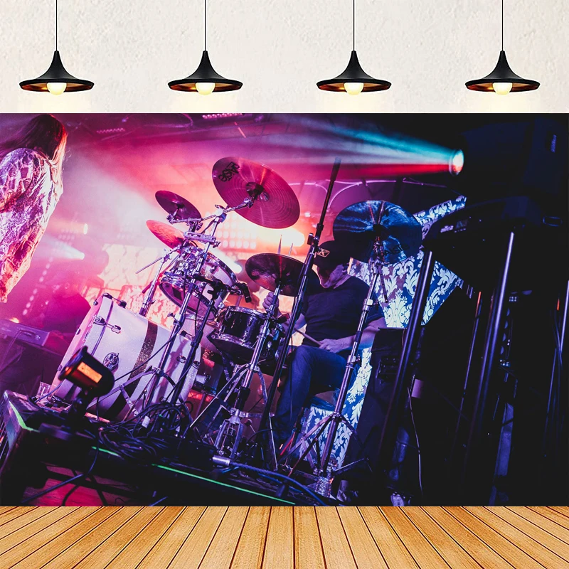 Photography Backdrop Concert Rock Music Night Perform Background Stage Band Entertainment Bar Nightlife Poster Banner