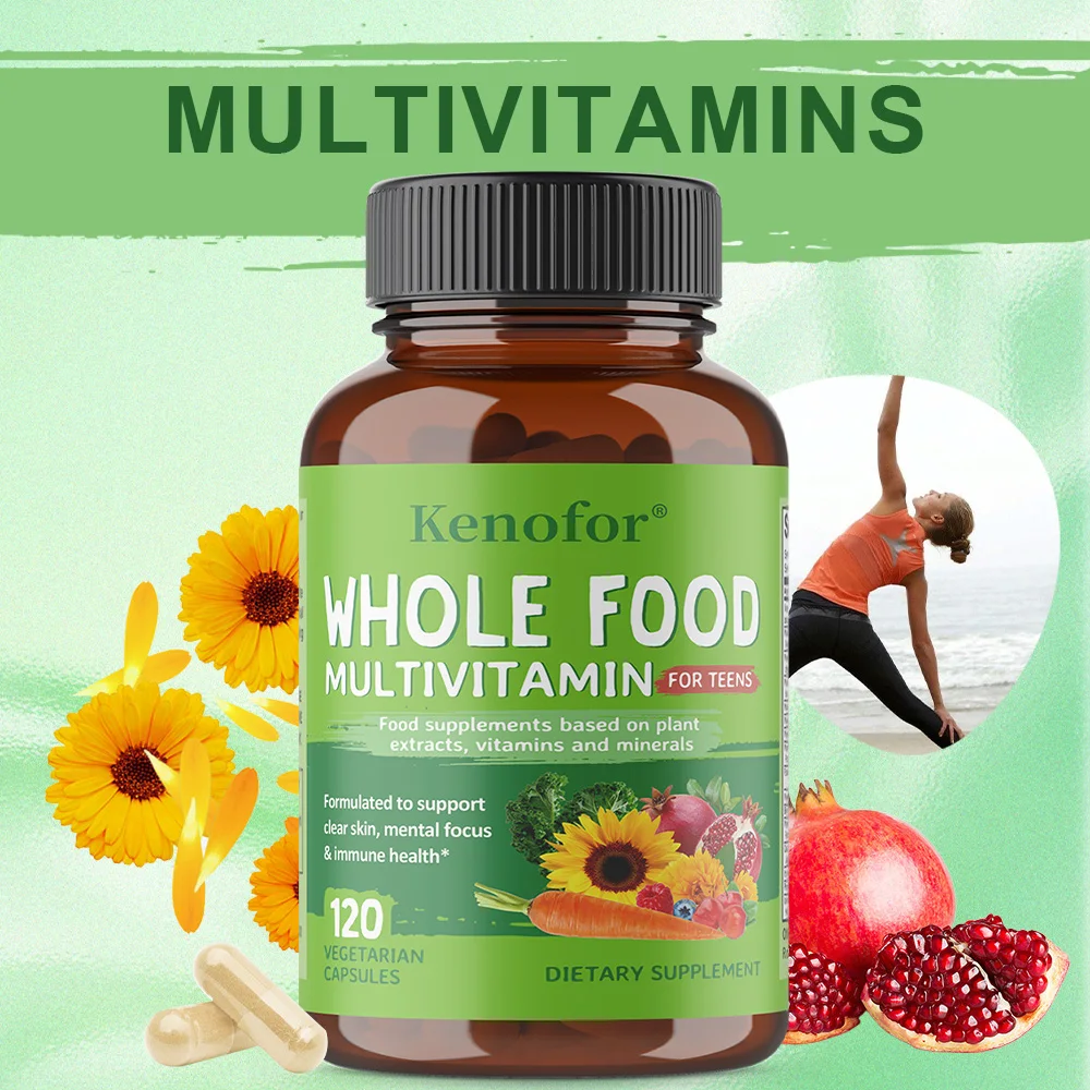Whole Food Multivitamin for Teens – Vegan Multivitamin with Real Fruits & Veggies, Magnesium, Calcium & More