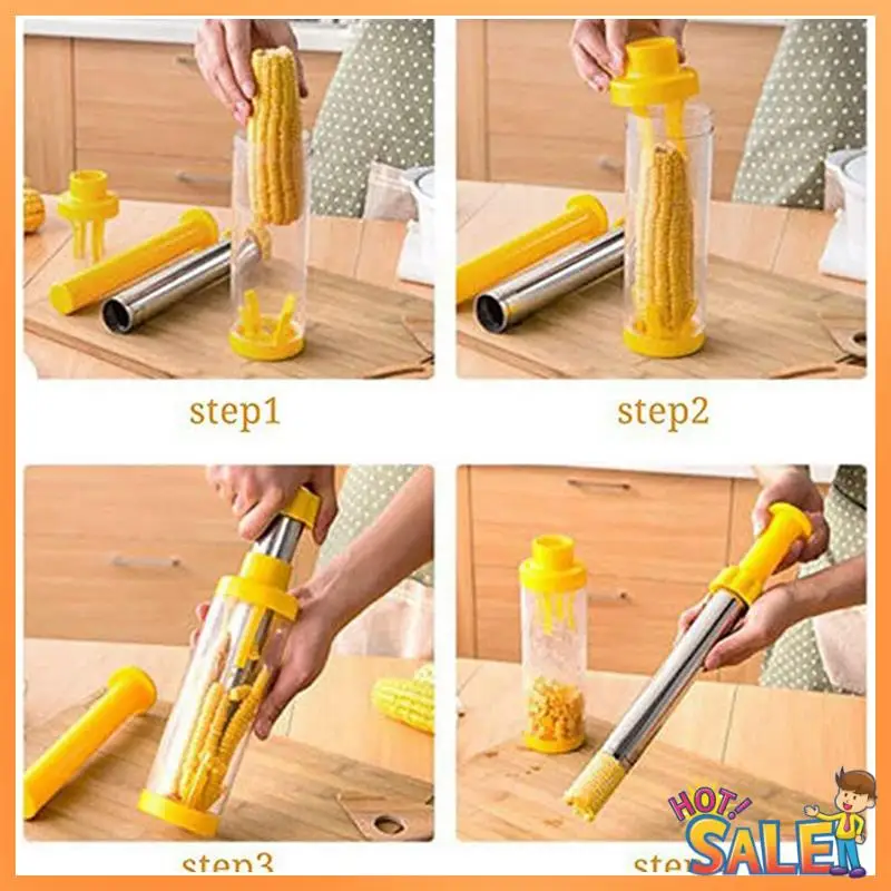 

Yellow Deluxe Corn Stripper Quickly Remove Kernels From The Cob,No Splatters Or Mess,Dishwasher Safe