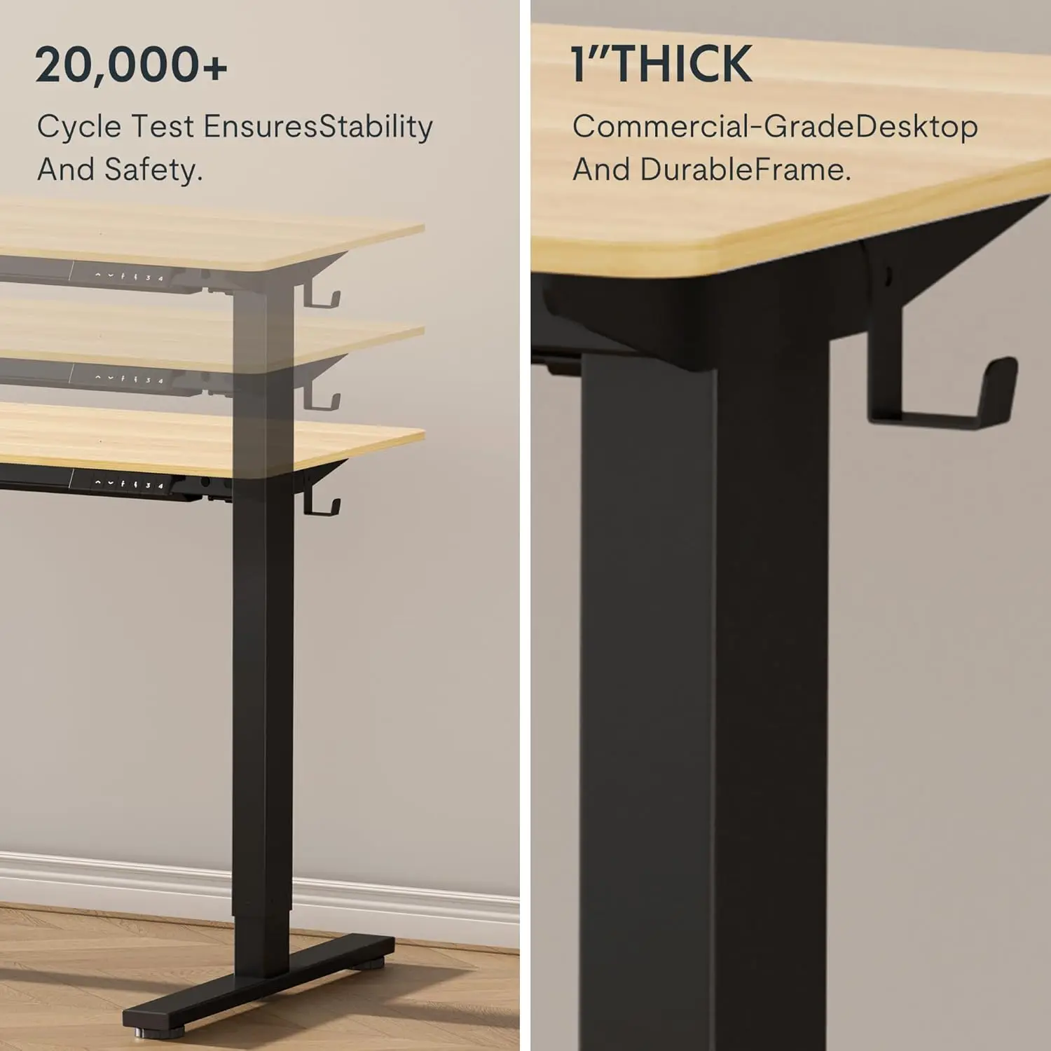 Flexispot En1 Ganzteiliger Stehpult, 60""X24"", höhenverstellbarer Schreibtisch, elektrischer Sitz-Steh-Schreibtisch, Heimbüro-Tisch stehend