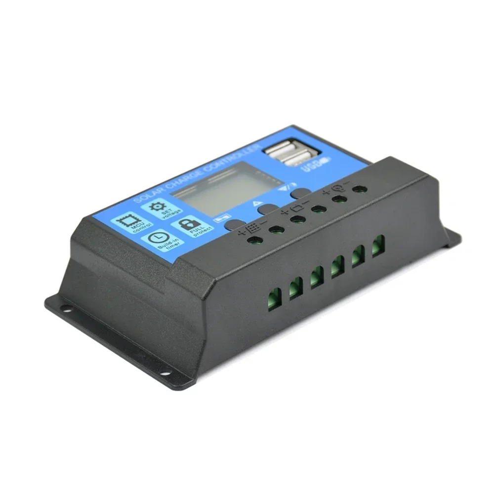 12V/24V Universal Solar Panel Controller Photovoltaic Full Smart Automatic Generation & Discharge USB 5V Charging LCD Display