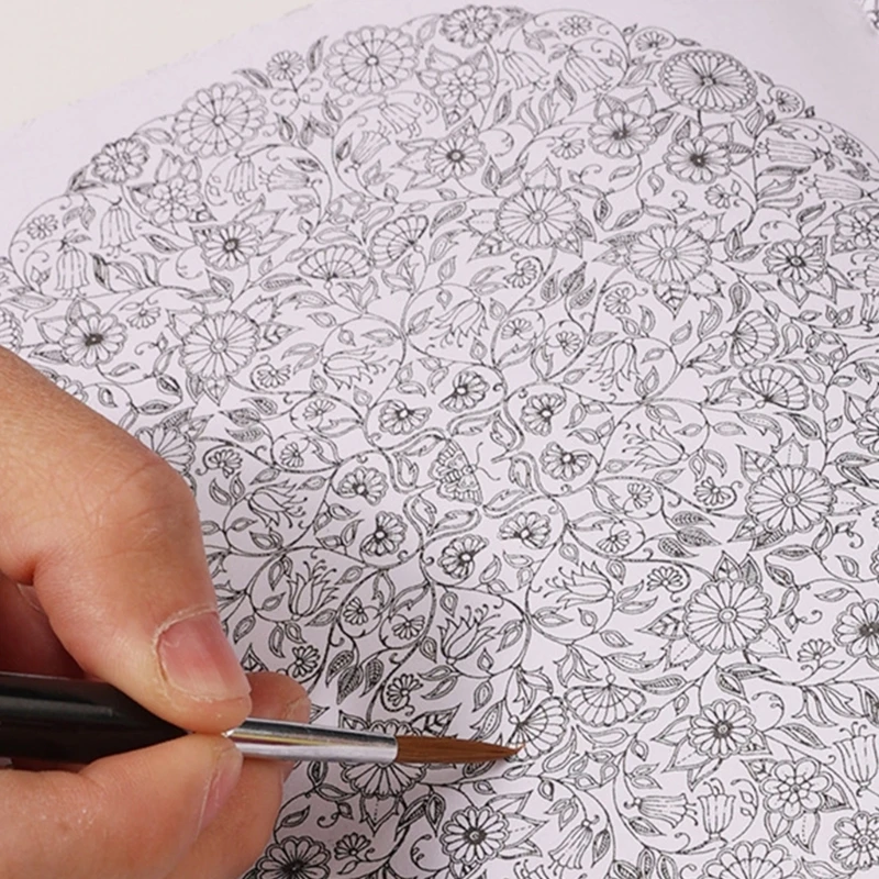 11x 손으로 그린 ​​후크 라인 펜 자세히 페인팅 브러시 늑대 머리 후크 라인 펜