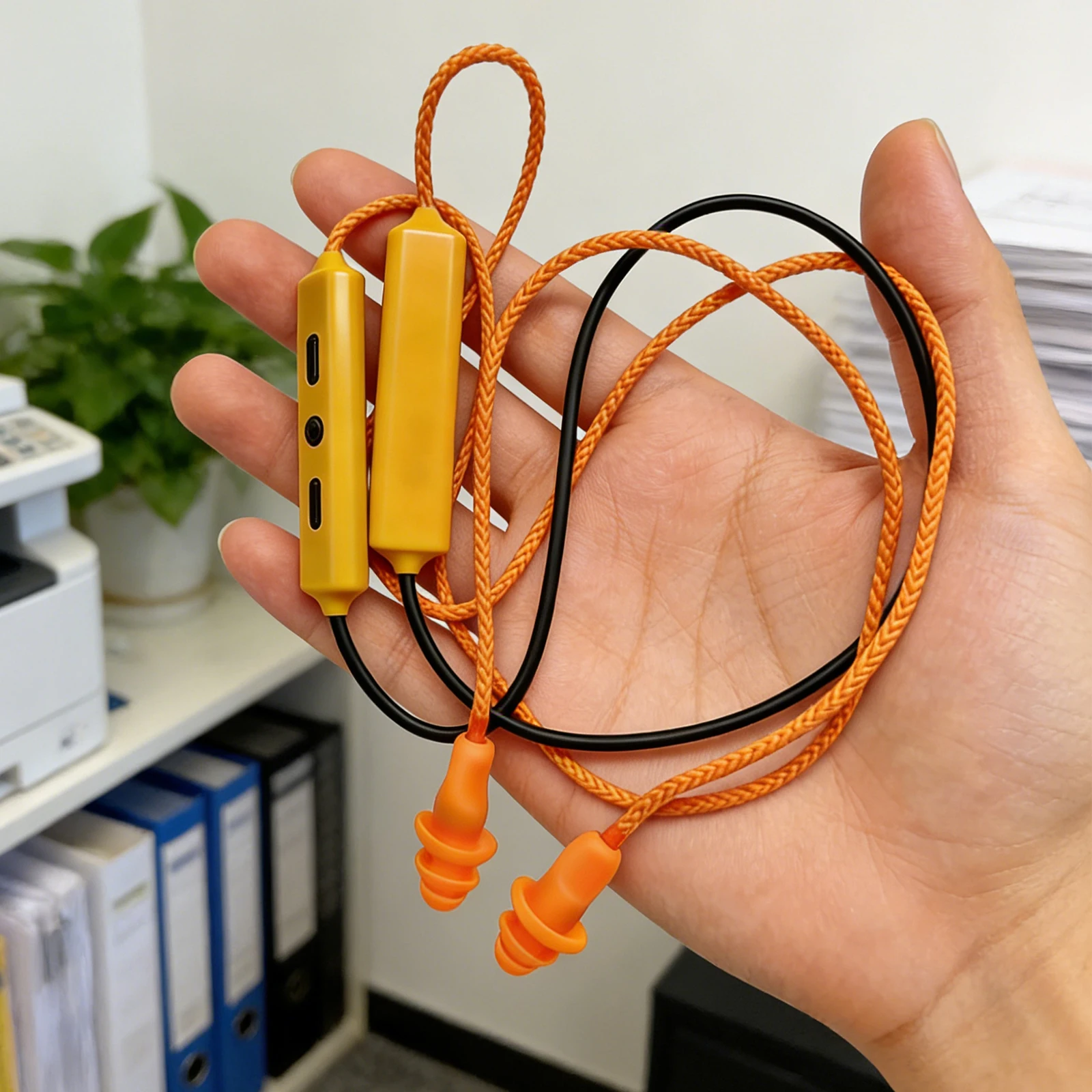 Bluetooth-compatible Earplug Headphones Noise Reduction In-Ear Earphones Neckband Wireless Earbuds Earplug for Construction Site