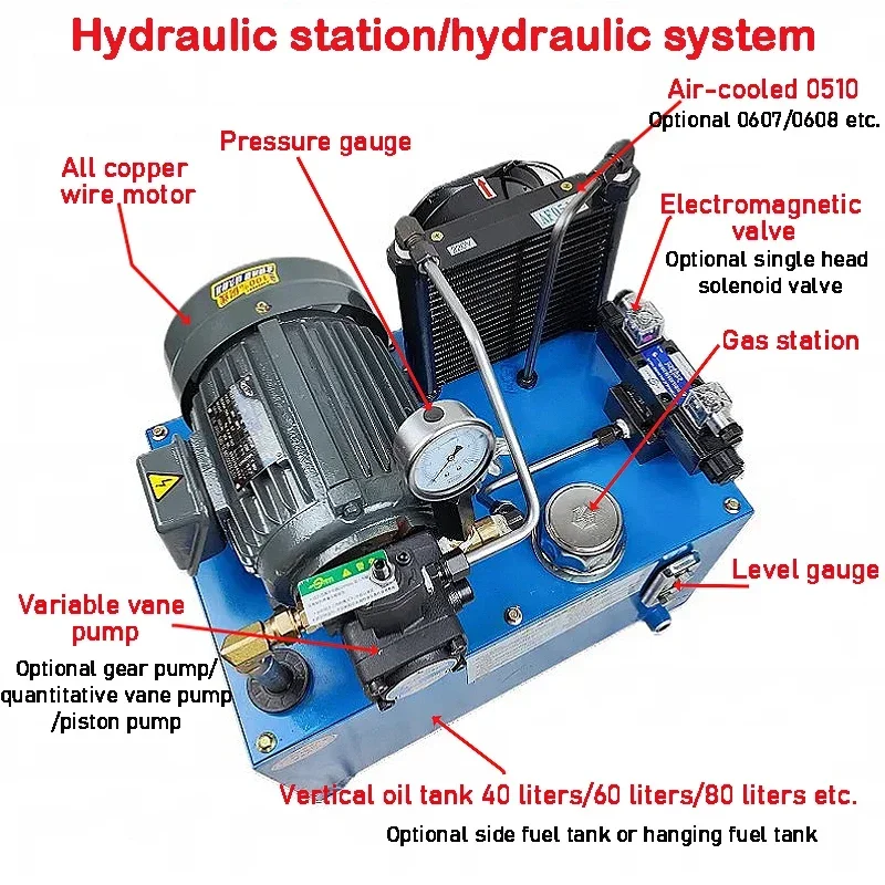 1.5KW Hydraulic Pump Station Oil Cylinder Assembly Power Station Oil Pressure Pump Liquid Small System Hydraulic Station Lift