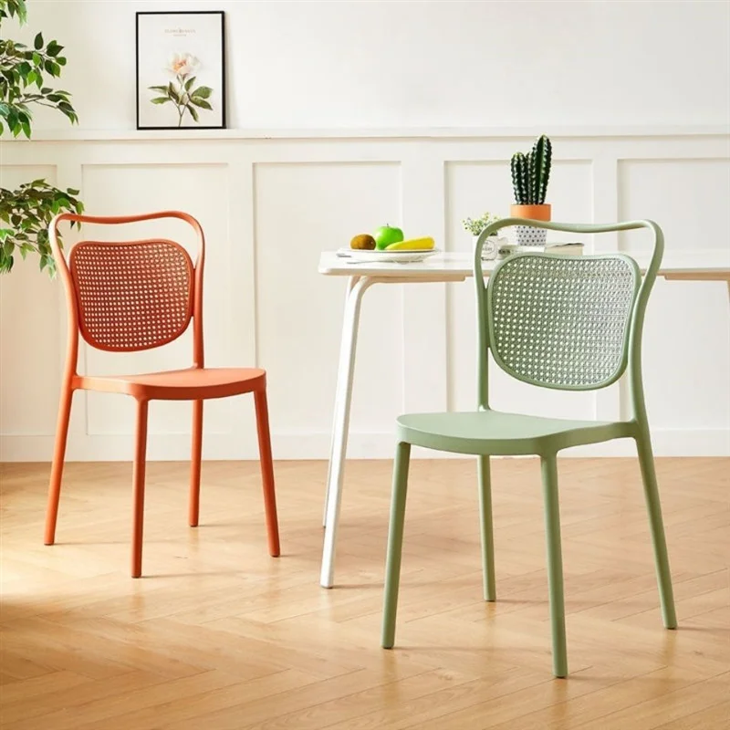 European Style Hollow Plastic Chair Household Back Makeup Chair Dining Room Outdoor Leisure Seat Creative Design