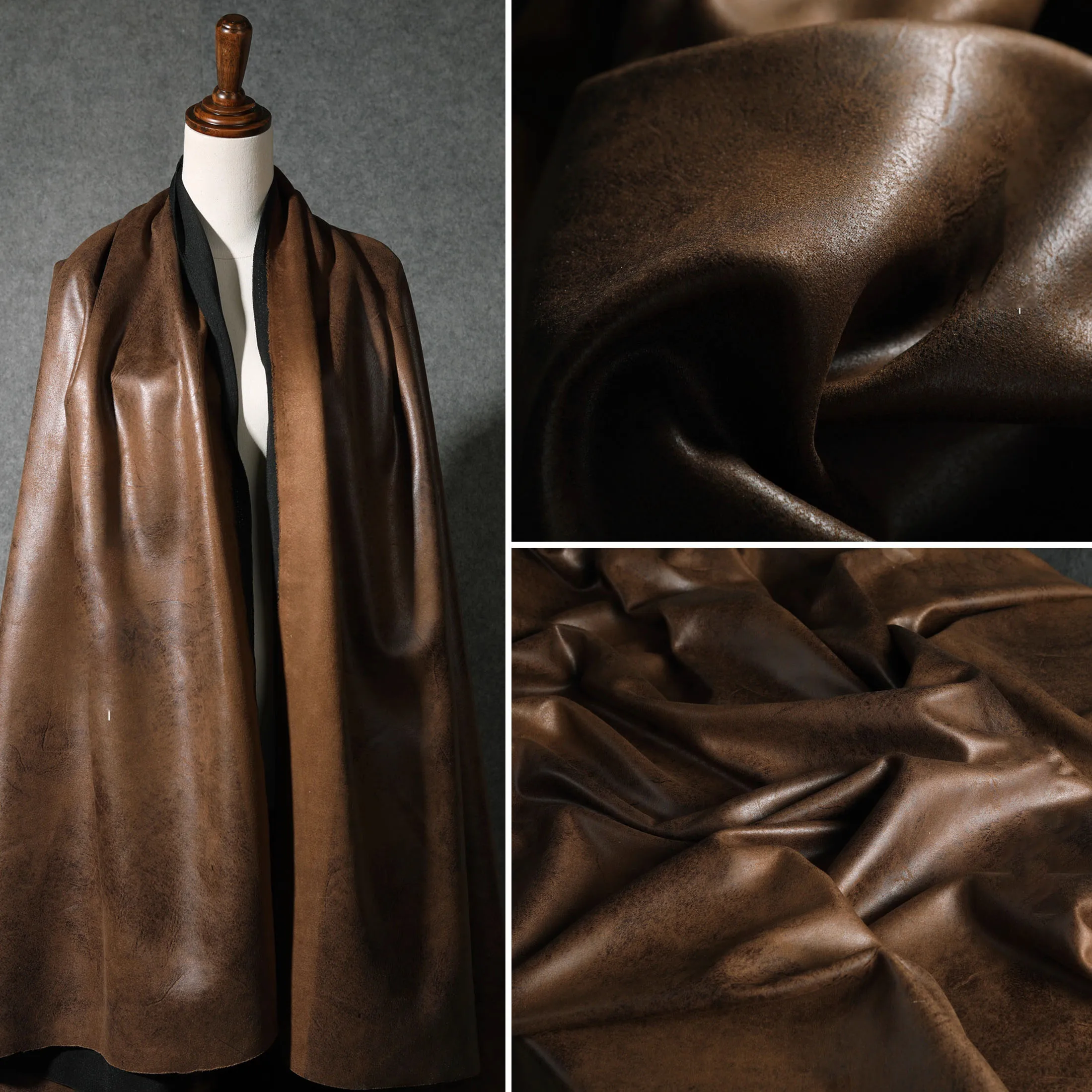 

1yard Withered tree yellow leather fabric Spot making old tissu Coat,skirt,DIY bag,designer Fabrics for clothing