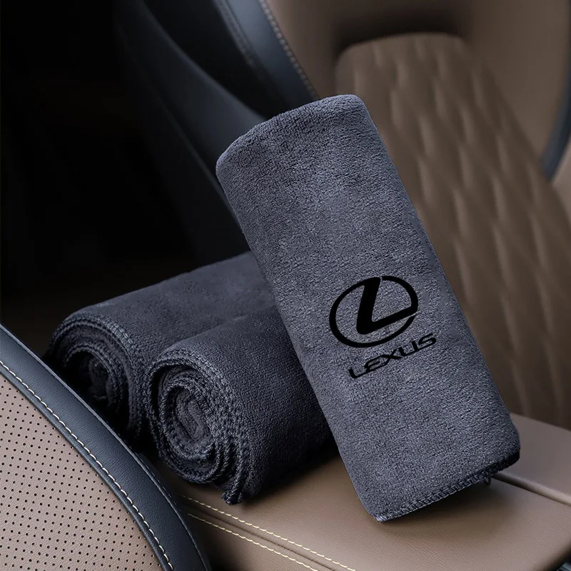 Toalla de microfibra de gamuza con logotipo de coche, trapo de limpieza para Lexus ES RX NX LS UX LM LX GX LC RZ IS CT GS RC HS SC TX LBX F SPORT