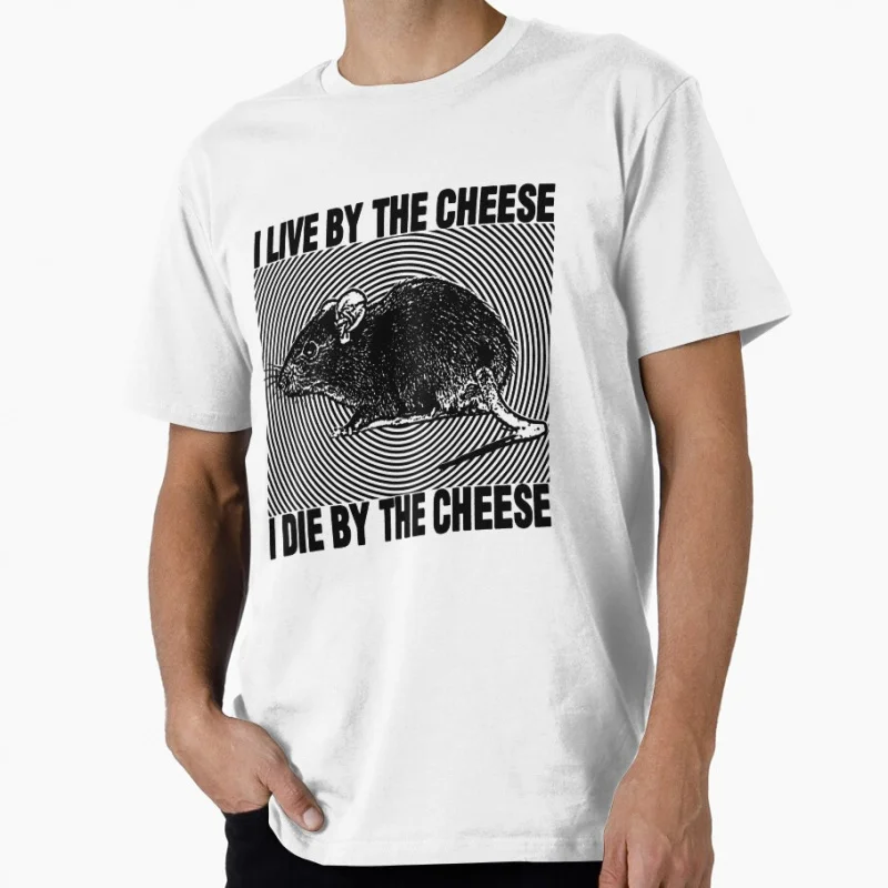 

I Live By The Cheese Rat Japanese eldritch horror gift T shirt for men Large size Tops S-6XL 100% cotton tee