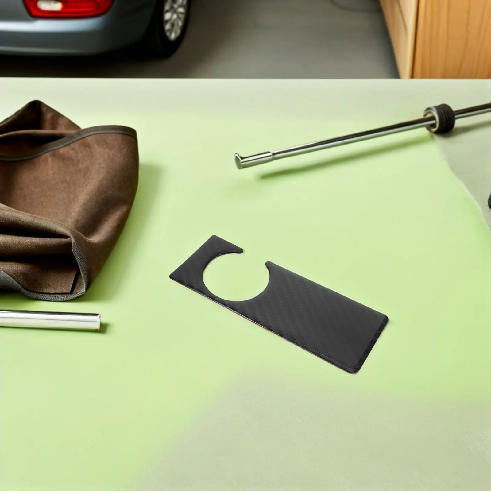 Car Carbon Fiber Keyhole Decal Black Ignition Trim Interior Decoration Carbon Fiber Vehicle Ignition Keyhole Sticker for