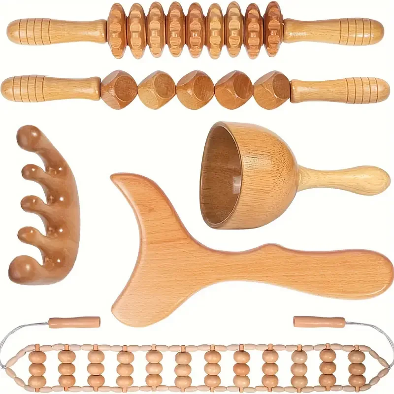 

Wooden Massager Set Home Sports Outdoor Set Fitness Tools Yoga Supplies