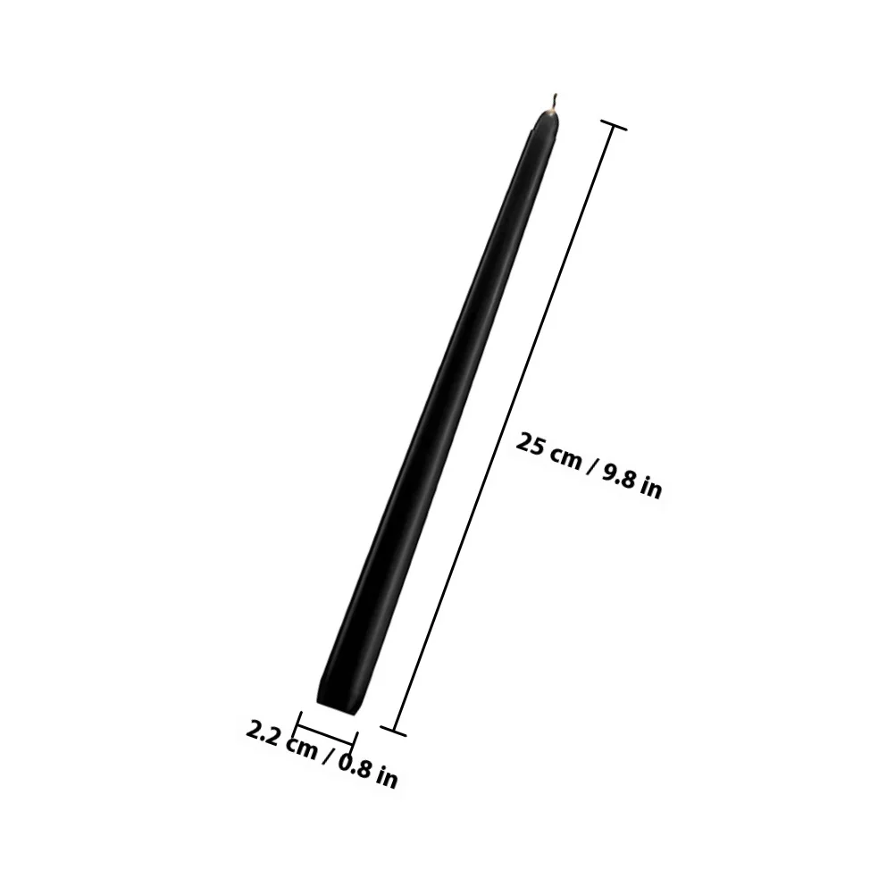 6 قطع من شموع مستدقة سوداء طويلة، عصا شمع البارافين لتزيين عشاء الزفاف والعطلات #6