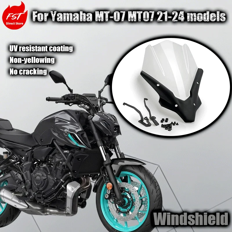 

For Yamaha MT-07 Racing Front Windshield Fairing Custom Windscreen for 21-24 Models Enhanced Performance Styling Modification