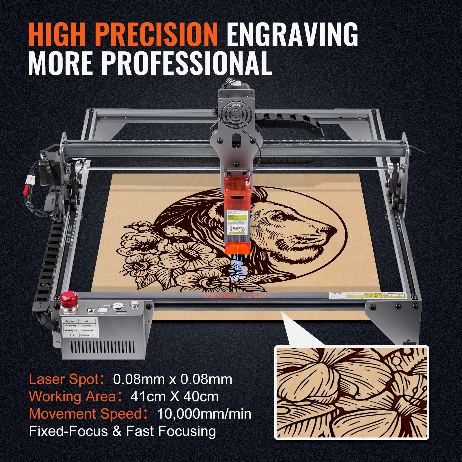 VEVOR 5W Laser Engraver Output Laser Engraving Machine 16.1\