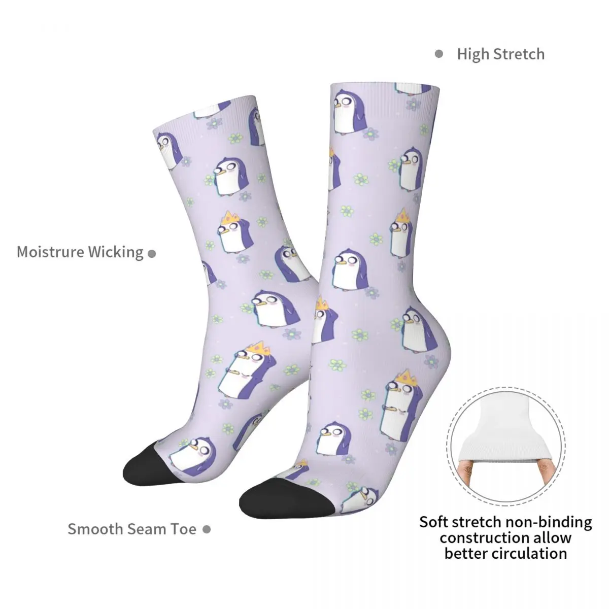 Gunter Stockings Couple A-AdventureS Time Socks Soft Breathable Novelty Socks Autumn Running Sports Non Skid Design Socks Gift