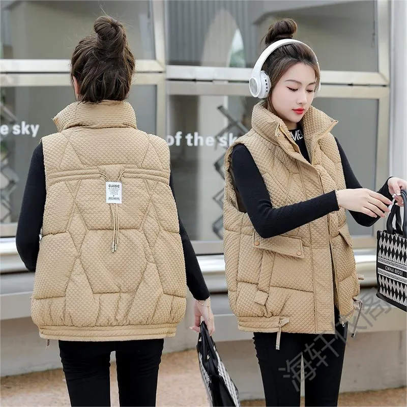 

Winter Thicken Women Vest Korean Loose Warm Puffer Waistcoat For Women 2024 New Winter Sleeveless Jacket Female