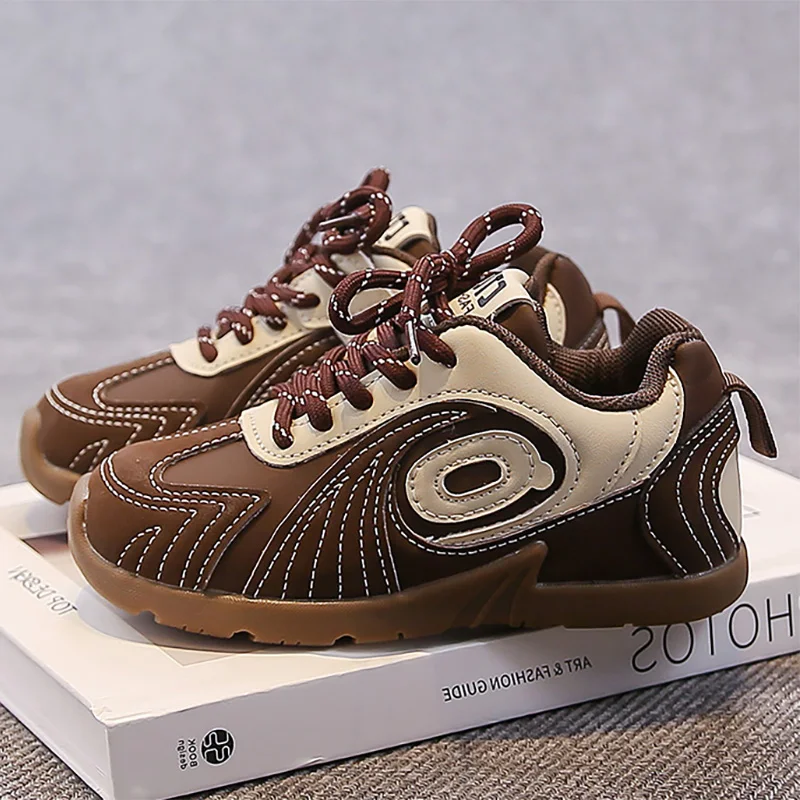 

Спортивная обувь из искусственной кожи для детей, модные подростковые кроссовки, нескользящие кроссовки для мальчиков и девочек, обувь для бега