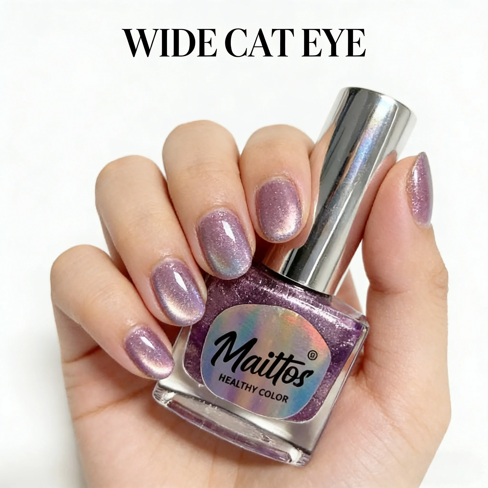 WA535 Lav 12ml Vernis à ongles à base d'eau effet œil de chat, sans cuisson, inodore, avec aimant, séchage rapide, pas besoin de lampe UV, facile à retirer