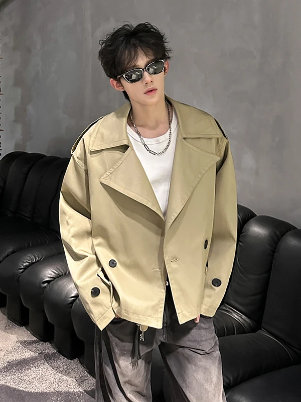 

Мужская куртка TANGZ Studio с большим воротником, свободного кроя, весна-осень, из полиэстера