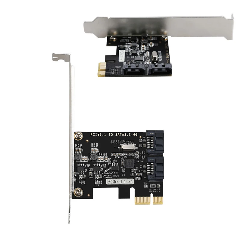 Pci-e Sata Uitbreiding Kaart Adapter Pcie3.0 Naar 2 Poort Sata3 Adapter Pci-e Riser Kaart Controller Voor Desktop Pci-e Converter 6 Gbps