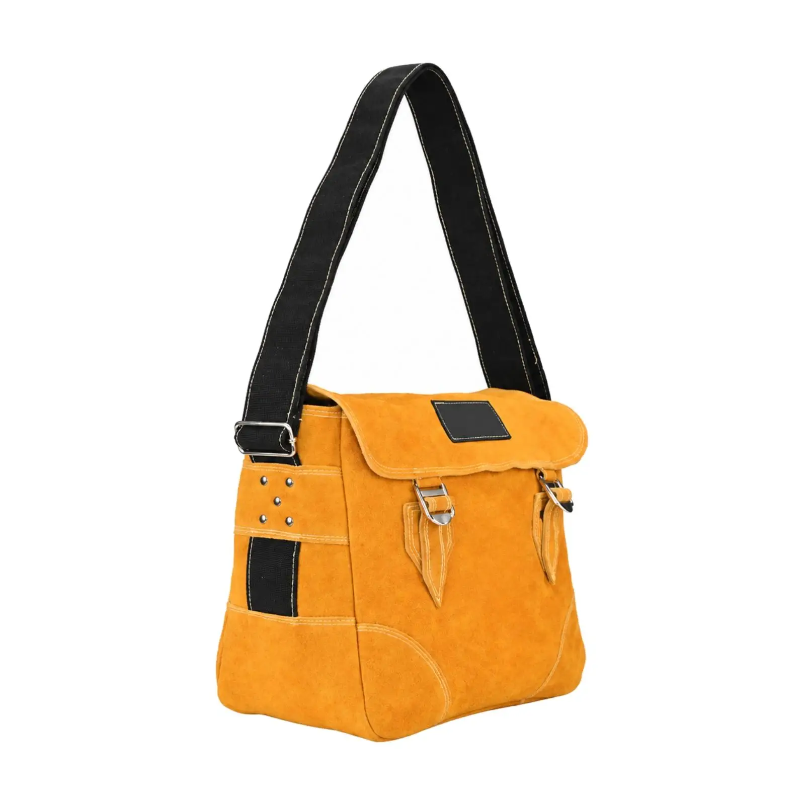 Reinforced Cowhide Leather Tool Pouch for Electrician Use with Shoulder Strap for Hand Tools and Repair Work