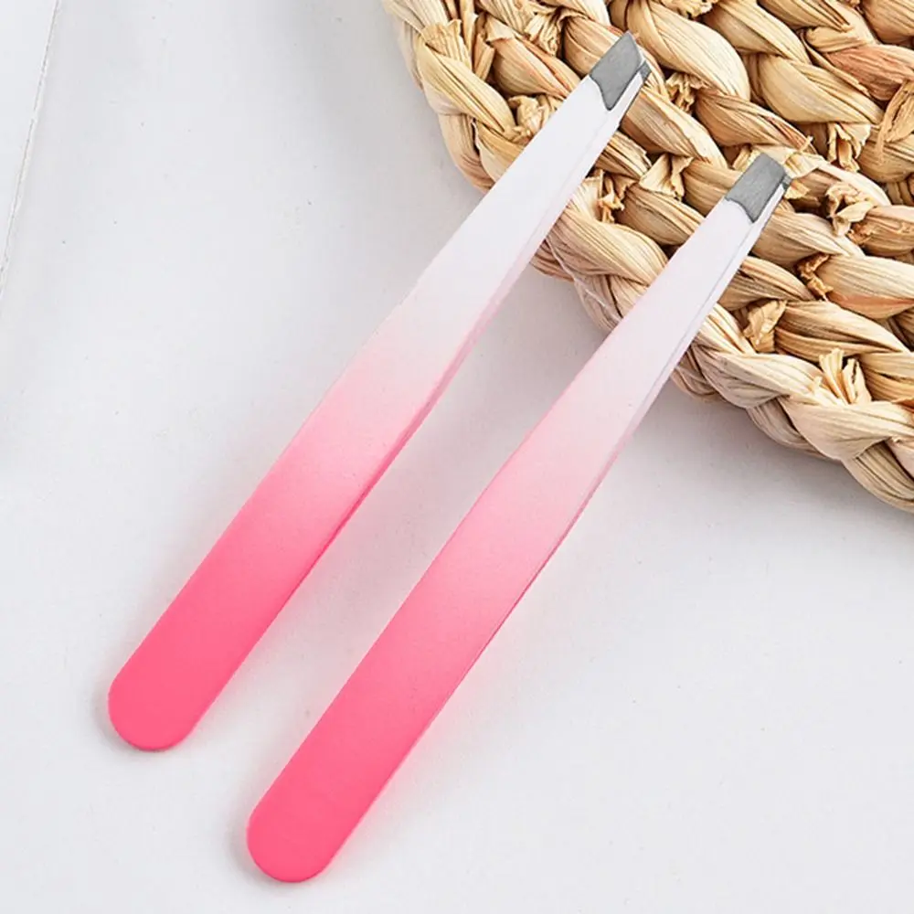 Colorful Eyebrow Pliers Hair Removal Stainless Steel Oblique Mouth Tip Multipurpose Eyelash Extension Eye Brow Tweezer Women