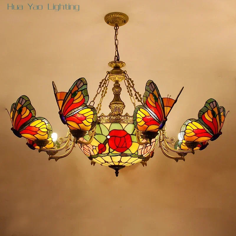 

Japanese Retro Bedside Chandelier Colored Glass Creative Aesthetic Porch Restaurant Decorative Lamps