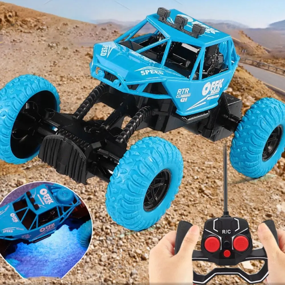 

With Lights Remote Control Off-Road Vehicle Rubber Wheels Waterproof Remote Control Toys Cars Anti-Slip 2WD Off-Road Car
