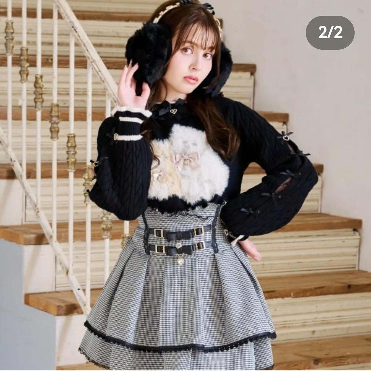 سترة Liz لخريف 2025 سترة جديدة على الطراز الياباني للفتيات الجميلات لوليتا كات منفوش ناعم وردي متماسك بلوفر ربيعي نسائي بقصة ضيقة