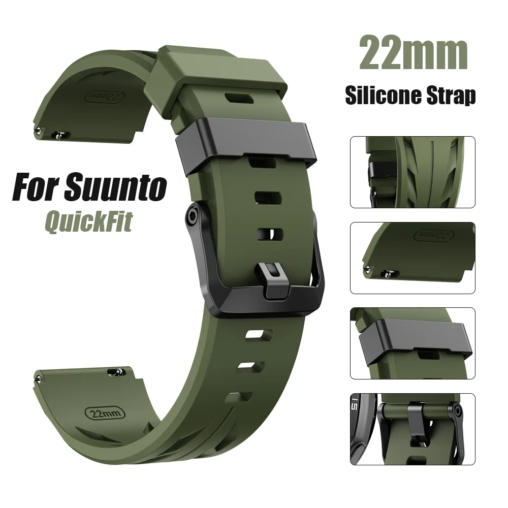 Sport-Silikon-Uhrenarmband, 22 mm, für Suunto Vertical 2/Race 2 S/Run Smartwatch, Ersatz-Uhrenarmband für Suunto Ocean/9 Peak Pro