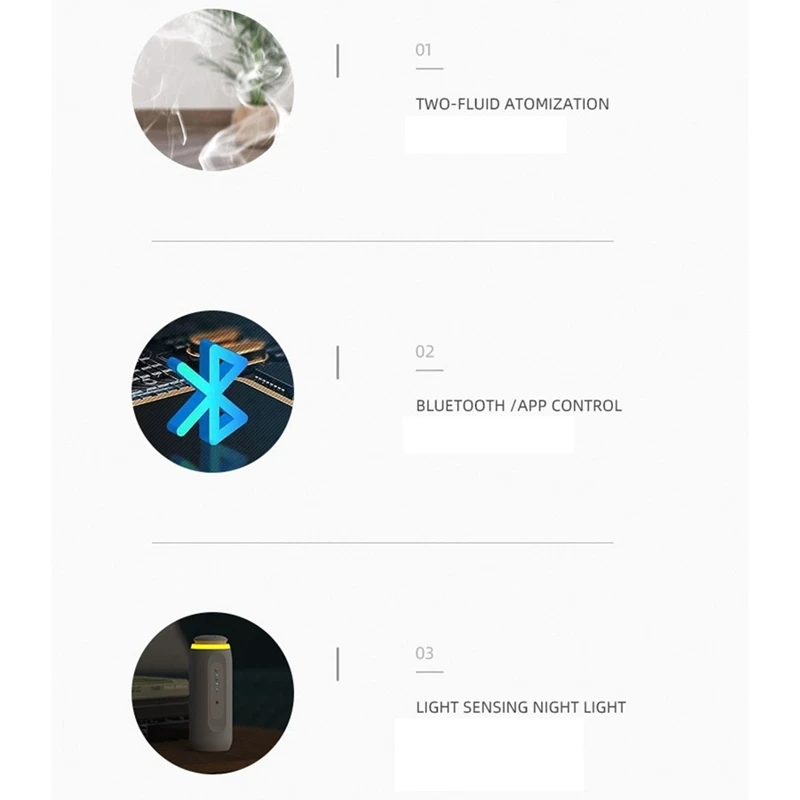 ●300m³ Wall Plug Aroma Diffuser with Sensor Night Light Smart Bluetooth App Fragrance Diffuser EU Plug B-A57M