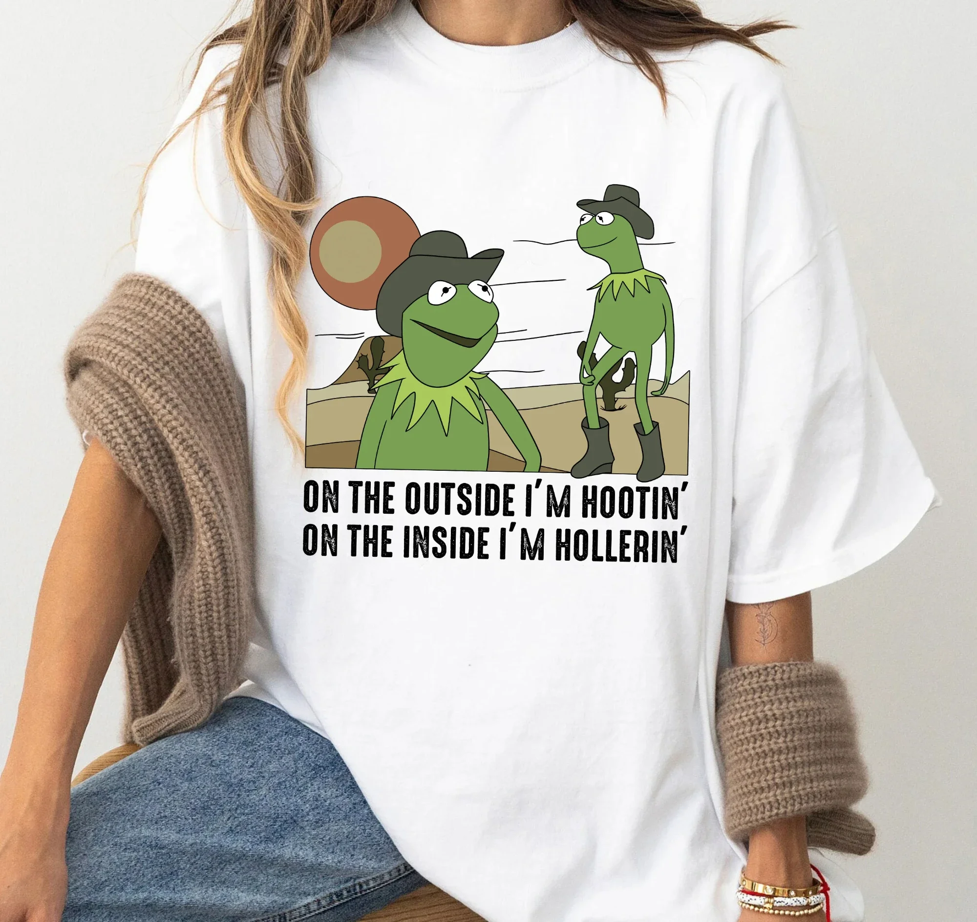 

Comedian Kemet Frog Fun Printed Four Seasons Модная универсальная женская футболка с коротким рукавом и круглым вырезом