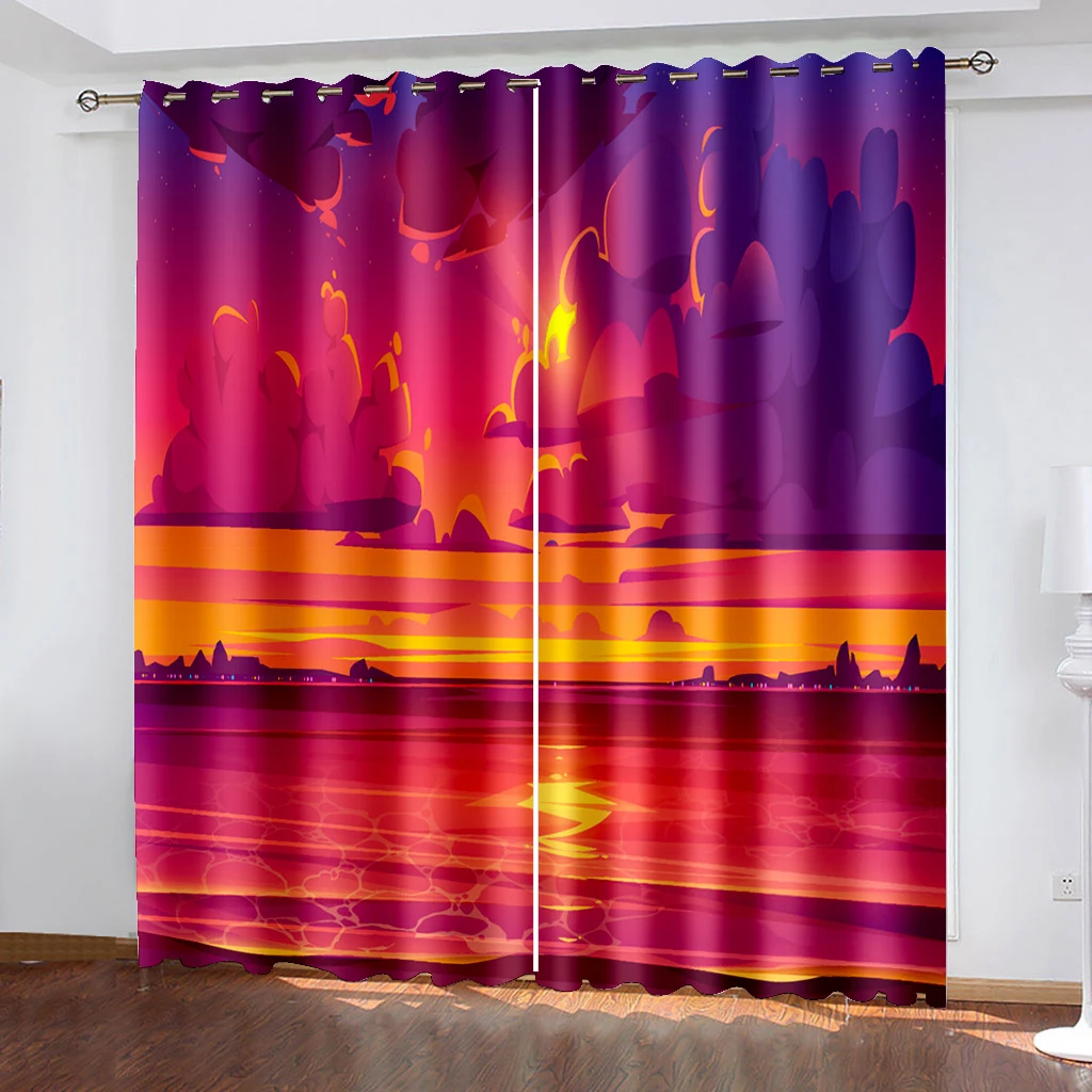 

Abstract Colorful Cloud Natural Sky Blackout Window Curtain for Living Room Bedroom Bathroom Kicthen Door Cupboard Decor Hooks