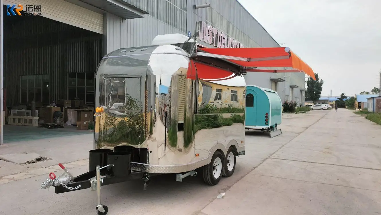 รถเทรลเลอร์ขายอาหารเคลื่อนที่ได้รถขายอาหารเคลื่อนที่ได้รถลากสำหรับขายอาหาร
