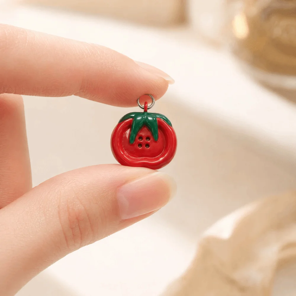 Copper Fruit Food Charms 3D Alloy Base Material Vegetable Drop Oil Beads Drop Oil Craft Finish DIY Jewelry Findings