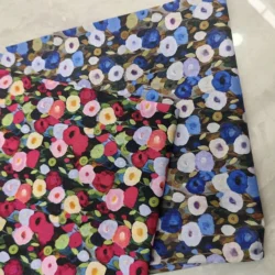 145x50cm 60s Red and Blue Floral 100% Cotton Poplin Printed Sewing Fabric, Making Summer Clothes Handwork Home Decoration Cloth