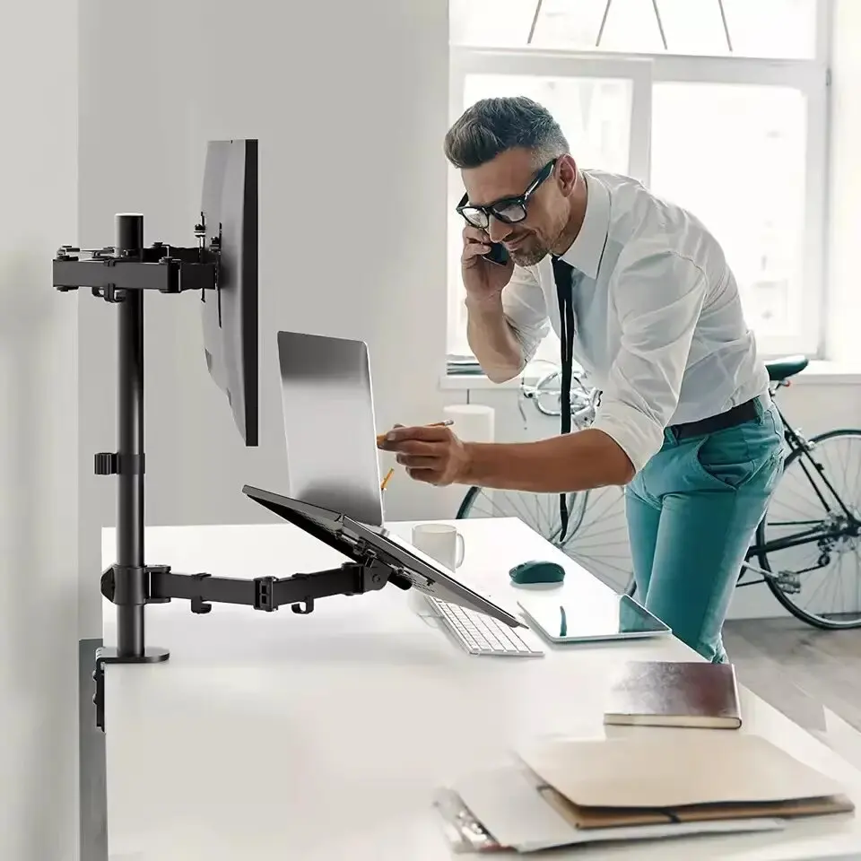 Notebook computer stand dual-screen monitor two-in-one combined secondary screen support bracket mechanical arm reading stand 5